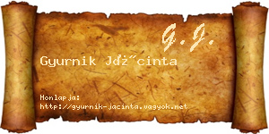 Gyurnik Jácinta névjegykártya